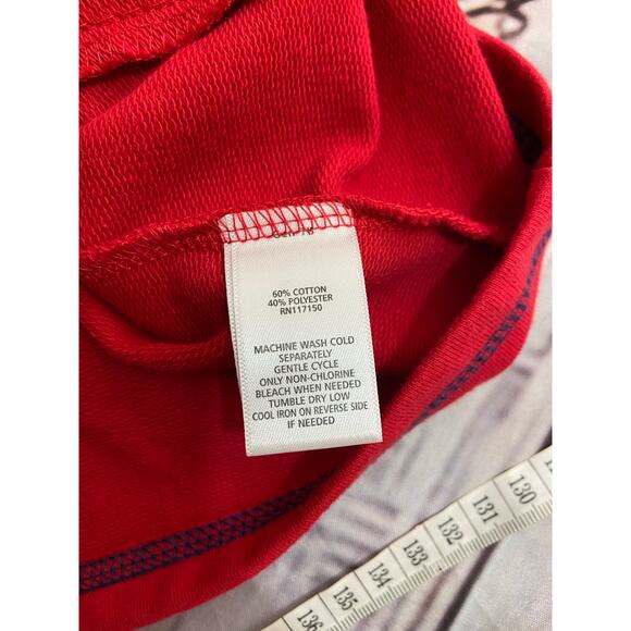 Quacker Factory Vest Womens L French Terry Rhinestone Zip Front Red Mock Neck - Picture 9 of 12